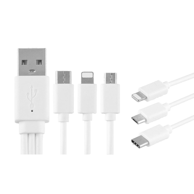 20cm 3-in-1 8 Pin Micro USB Charging Cable for iPhone & Samsung - Image 2