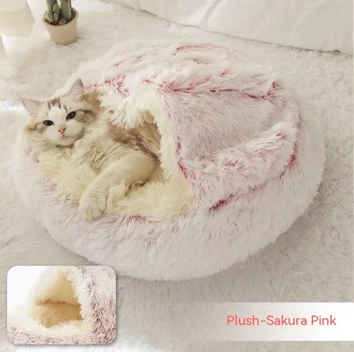 2-in-1 Round Plush Winter Pet Bed – Ultra-Soft Dog & Cat House for Warmth and Comfort - Image 8