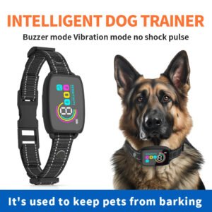 Smart Rechargeable Anti-Bark Dog Collar – AI-Controlled, Waterproof, HD Display, Humane Training