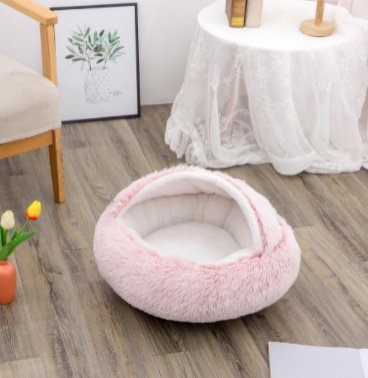 2-in-1 Round Plush Winter Pet Bed – Ultra-Soft Dog & Cat House for Warmth and Comfort - Image 9