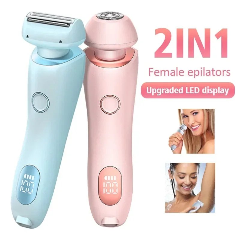2-in-1 Electric Hair Remover for Women – Painless USB Rechargeable Body & Facial Shaver for Smooth, Silky Skin