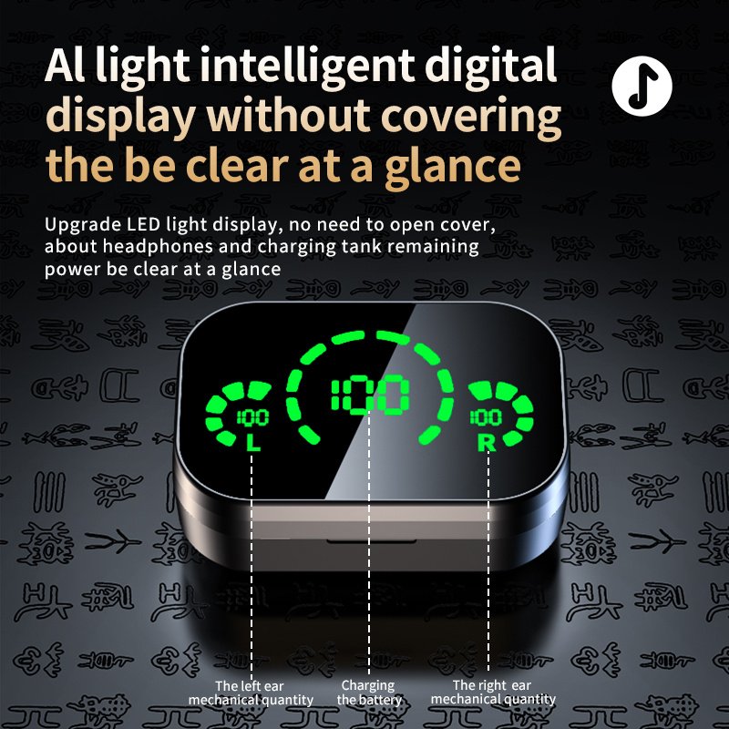 YD03 TWS Wireless Bluetooth Earbuds – LED Display, Noise Cancelling, Fast Charging, V5.3 - Image 8