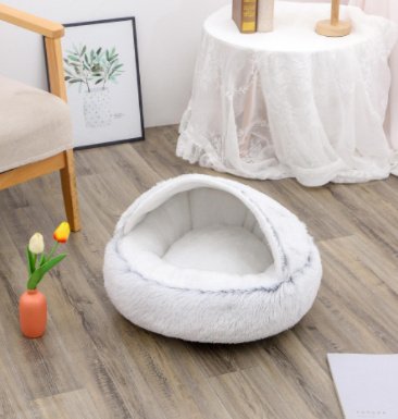2-in-1 Round Plush Winter Pet Bed – Ultra-Soft Dog & Cat House for Warmth and Comfort - Image 4